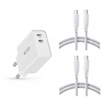 [Combo] Incarcatoare si Cabluri, Incarcator retea TECH-PROTECT C35W V2 + 2x Cablu USB-C Joyroom S-A34