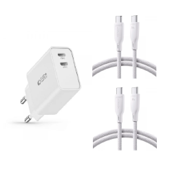 [Combo] Incarcatoare si Cabluri, Incarcator retea TECH-PROTECT C35W V2 + 2x Cablu USB-C Joyroom S-A34