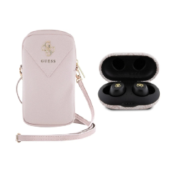 [Combo] Wearables, Geanta Guess Zip Triangle 4G + Casti Guess 4G Metal TWS