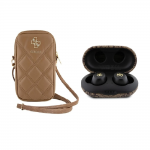 [Combo] Wearables, Geanta Guess Zip Quilted 4G + Casti Guess 4G Metal 2 - lerato.ro