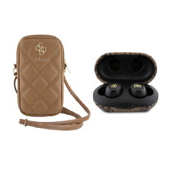 [Combo] Wearables, Geanta Guess Zip Quilted 4G + Casti Guess 4G Metal