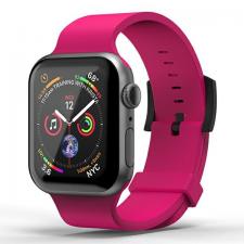 Curea din silicon SuperDry compatibila cu Apple Watch 38/40/41mm, Roz