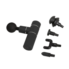 Aparat de masaj cu vibratie Swedish Posture Massage Gun Mini, 4 capete de masaj, Ajuta la relaxarea muschilor, Negru