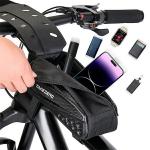 Suport telefon pentru bicicleta TakeZero TZ06, Waterproof, Montare pe cadru, 23.5 x 12.3 x 9 cm, Negru 5 - lerato.ro