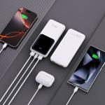 Baterie externa portabila TECH-PROTECT PB01, 10000 mAh, LED, 22.5W, Cablu USB-C 50cm inclus, Alb 6 - lerato.ro