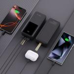 Baterie externa portabila TECH-PROTECT PB03, 30000 mAh, LED, 22.5W, Cablu USB-C 50cm inclus, Negru 4 - lerato.ro