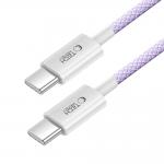 Cablu pentru incarcare si transfer de date TECH-PROTECT UltraBoost Lite, 2x USB-C, PD 60W, 3A, 1m, Mov 3 - lerato.ro