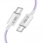 Cablu pentru incarcare si transfer de date TECH-PROTECT UltraBoost Lite, 2x USB-C, PD 60W, 3A, 1m, Mov 5 - lerato.ro