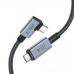Cablu pentru incarcare si transfer de date TECH-PROTECT UltraBoost Max L, 2x USB Type-C, 5A, 8K, 40Gbps, PD240W, 1.5m, Gri 3 - lerato.ro