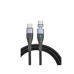 Cablu pentru incarcare si transfer de date TECH-PROTECT 3 in 1 Magnetic, LED, USB-C - USB Type-C/Micro-USB/Lightning, 3A, 60W, 1m, Gri 2 - lerato.ro