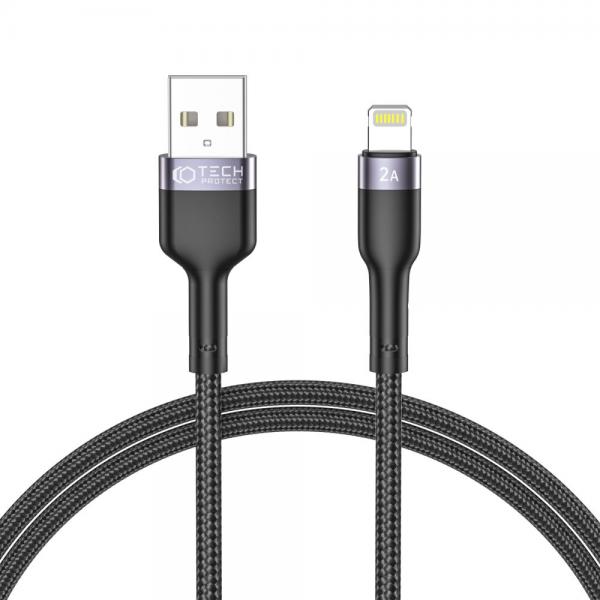 Cablu pentru incarcare si transfer de date TECH-PROTECT UltraBoost, USB/Lightning, 2.4A, 1m, Negru 1 - lerato.ro