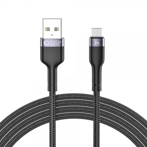 Cablu pentru incarcare si transfer de date TECH-PROTECT UltraBoost, USB/Micro-USB, 2.4A, 2m, Negru 1 - lerato.ro
