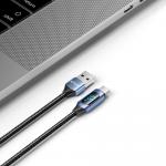 Cablu pentru incarcare si transfer de date TECH-PROTECT UltraBoost LED, USB/USB Type-C, 66W, 6A, 1m, Albastru 3 - lerato.ro