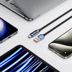Cablu pentru incarcare si transfer de date TECH-PROTECT UltraBoost LED, USB/USB Type-C, 66W, 6A, 1m, Albastru 5 - lerato.ro