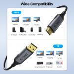 Cablu video TECH-PROTECT UltraBoost, DisplayPort 1.4 tata - HDMI 2.0 tata, 4K, 60Hz, 2m, Negru 4 - lerato.ro