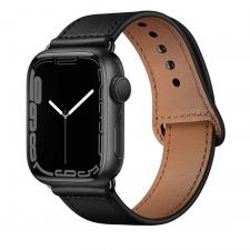 Curea piele Tech-Protect Leatherfit compatibila cu Apple Watch 4/5/6/7/8/SE 38/40/41mm Black
