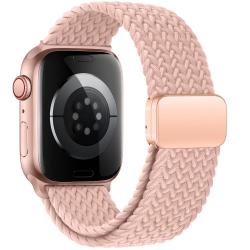 Curea material textil Tech-Protect NylonMag compatibila cu Apple Watch 4/5/6/7/8/9/SE 38/40/41mm Rose