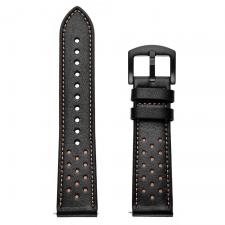 Curea piele Tech-Protect Leather compatibila cu Samsung Galaxy Watch 4/5/5 Pro/6 40/42/44/45/46mm Black