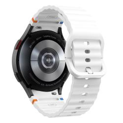 Curea silicon Tech-Protect Silicone Sport compatibila cu Samsung Galaxy Watch 4/5/6/7/FE 40mm White