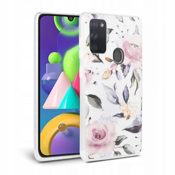 Carcasa Tech-Protect Floral compatibila cu Samsung Galaxy A21s White 1 - lerato.ro