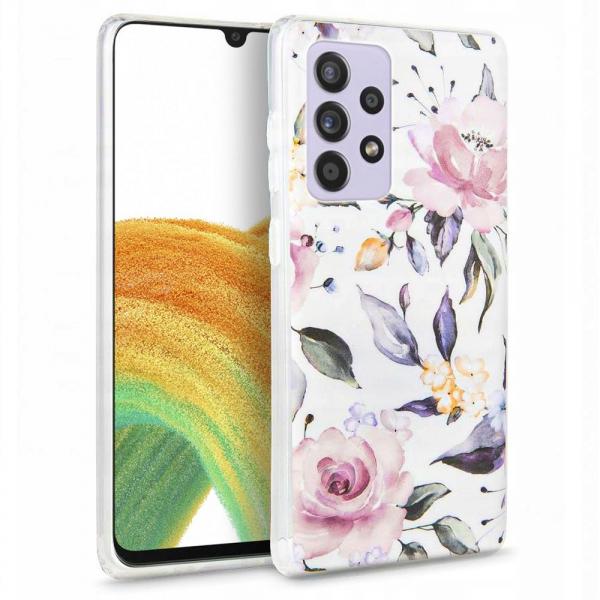 Carcasa Tech-Protect Floral compatibila cu Samsung Galaxy A33 5G White 1 - lerato.ro
