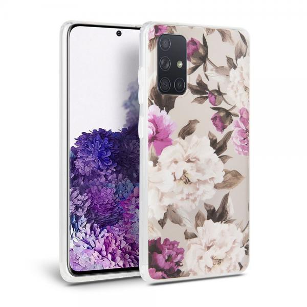 Carcasa Tech-Protect Floral compatibila cu Samsung Galaxy A41 Beige 1 - lerato.ro