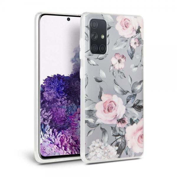 Carcasa Tech-Protect Floral Samsung Galaxy A71 Grey