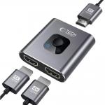 Switch video TECH-PROTECT HB07, 2x HDMI, 4K, 60Hz, Gri 7 - lerato.ro