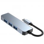 Adaptor HUB aluminiu 4-in-1 Tech-Protect V1 USB Type-C - 4x USB 3.0, Gri 5 - lerato.ro