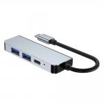 Adaptor HUB aluminiu 4-in-1 Tech-Protect V2 USB Type-C - 2x USB 3.0, 1x USB Type-C, 1x HDMI, Gri