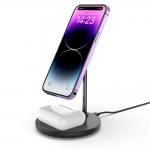Incarcator Wireless 2 in 1 TECH-PROTECT A21, Magnetic MagSafe, 15W, Cablu USB-C 1m inclus, Negru 6 - lerato.ro