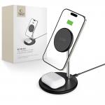 Statie de incarcare 2 in 1 TECH-PROTECT A39 Magnetic, Compatibila MagSafe, Wireless Charge, 15W, Cablu USB-C 1m inclus, Negru 5 - lerato.ro