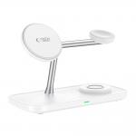Statie de incarcare 3 in 1 TECH-PROTECT A45 Magnetic, Compatibila MagSafe, Wireless Charge, 15W, Cablu USB-C 1m inclus, Alb 8 - lerato.ro