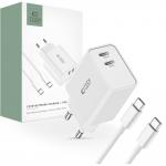 Incarcator retea TECH-PROTECT C35W, 2x USB-C, Power Delivery 35W, Cablu USB-C 1m inclus, Alb 5 - lerato.ro