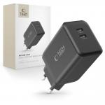 Incarcator retea TECH-PROTECT NC45W GaN, 2x USB-C, Power Delivery 45W, Negru 5 - lerato.ro