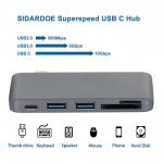 Adaptor HUB aluminiu 5-in-1 Tech-Protect USB Type-C - 1x USB Type-C, 2x USB 3.0, SD/Micro Card Reader