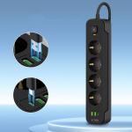 Priza alimentare TECH-PROTECT PCL4X3, 4x AC, 2x USB, 1x USB-C, Lungime cablu 2m, Negru 5 - lerato.ro