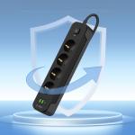Priza alimentare TECH-PROTECT PCL4X3, 4x AC, 2x USB, 1x USB-C, Lungime cablu 2m, Negru 4 - lerato.ro