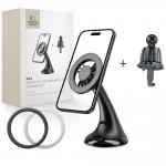 Suport auto Tech-Protect N56 Magnetic, Dashboard UNRG/Air Vent Mount, Compatibil MagSafe, Rotire 360 grade, Negru 10 - lerato.ro