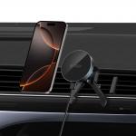 Suport auto Tech-Protect MM15W-V5 Magnetic, Compatibil MagSafe, Air Vent Mount, Incarcare Wireless 15W, Cablu USB-C 1m inclus, Negru 3 - lerato.ro
