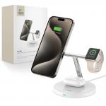 Statie de incarcare 3 in 1 TECH-PROTECT A35 Magnetic, Compatibila MagSafe, Wireless Charge, 15W, Cablu USB-C 1m inclus, Alb 3 - lerato.ro