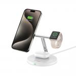 Statie de incarcare 3 in 1 TECH-PROTECT A35 Magnetic, Compatibila MagSafe, Wireless Charge, 15W, Cablu USB-C 1m inclus, Alb 5 - lerato.ro