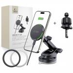 Suport auto Tech-Protect V7 Magnetic 2 in 1, Compatibil MagSafe, Dashboard/Air Vent Mount, 15W, Cablu USB-C 1m inclus, Negru 7 - lerato.ro