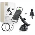 Suport auto Tech-Protect V9 Magnetic 2 in 1, Compatibil MagSafe, Dashboard/Air Vent Mount, Incarcare Wireless 15W, Cablu USB-C 1m inclus, Negru 8 - lerato.ro