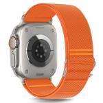 Curea Tech Protect Nylon Slip compatibila cu Apple Watch 6/7/8/9/10/SE/Ultra 1/2, 44/45/46/49mm, Portocaliu 2 - lerato.ro