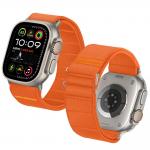 Curea Tech Protect Nylon Slip compatibila cu Apple Watch 6/7/8/9/10/SE/Ultra 1/2, 44/45/46/49mm, Portocaliu 3 - lerato.ro