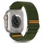 Curea Tech Protect Nylon Slip compatibila cu Apple Watch 6/7/8/9/10/SE/Ultra 1/2, 44/45/46/49mm, Khaki 2 - lerato.ro