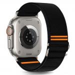 Curea Tech Protect Nylon Slip compatibila cu Apple Watch 6/7/8/9/10/SE/Ultra 1/2, 44/45/46/49mm, Negru 2 - lerato.ro