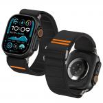 Curea Tech Protect Nylon Slip compatibila cu Apple Watch 6/7/8/9/10/SE/Ultra 1/2, 44/45/46/49mm, Negru 3 - lerato.ro