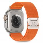 Curea Tech Protect Nylon Clasp compatibila cu Apple Watch 6/7/8/9/10/SE/Ultra 1/2, 44/45/46/49mm, Orange 2 - lerato.ro